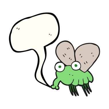 konuşma kabarcık karikatür sinek