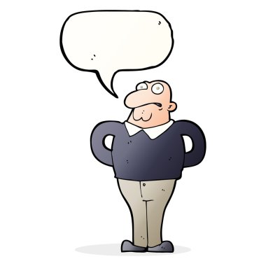 çizgi film endişeli adam konuşma baloncuğu ile