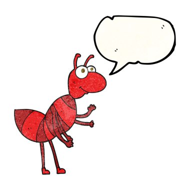 konuşma balonu dokulu karikatür karınca