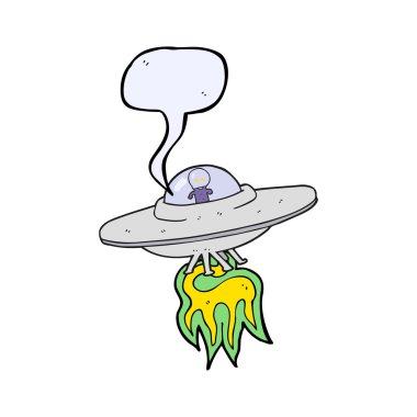 konuşma kabarcık karikatür uzaylı uçan daire