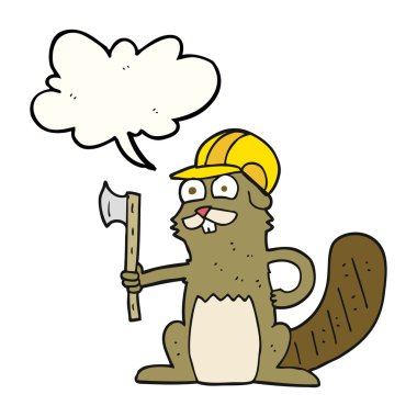 konuşma kabarcık karikatür kunduz