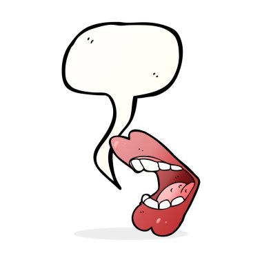 Konuşma baloncuklu çizgi film ağzı