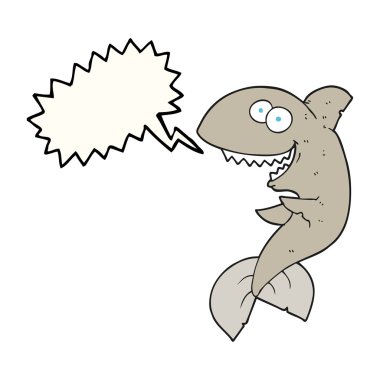 konuşma kabarcık karikatür köpekbalığı