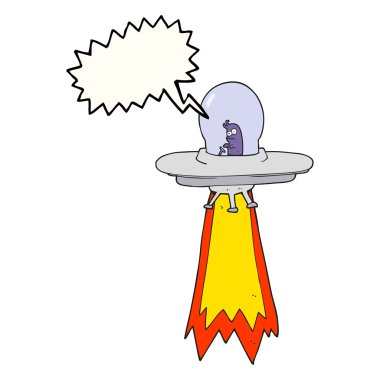 konuşma kabarcık karikatür uçan daire