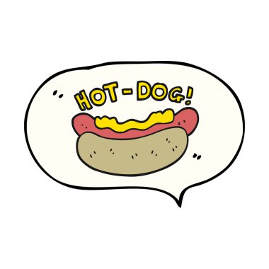 konuşma kabarcık karikatür hotdog