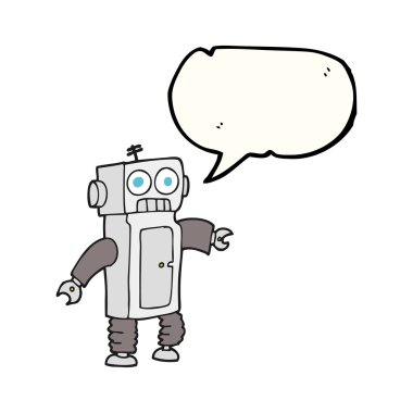 konuşma kabarcık karikatür robot
