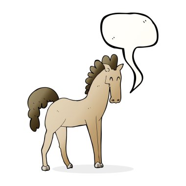 Konuşma baloncuklu çizgi film atı