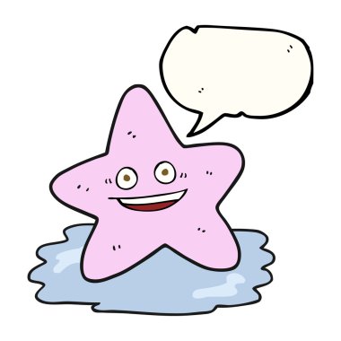 konuşma kabarcık karikatür denizyıldızı