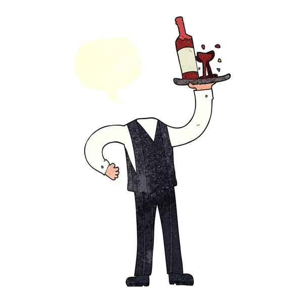 Odręczny ciągnione Cartoon Bezgłowy kelner ( — Wektor stockowy