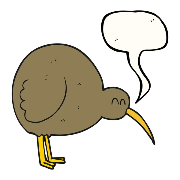 Discours bulle dessin animé kiwi oiseau — Image vectorielle