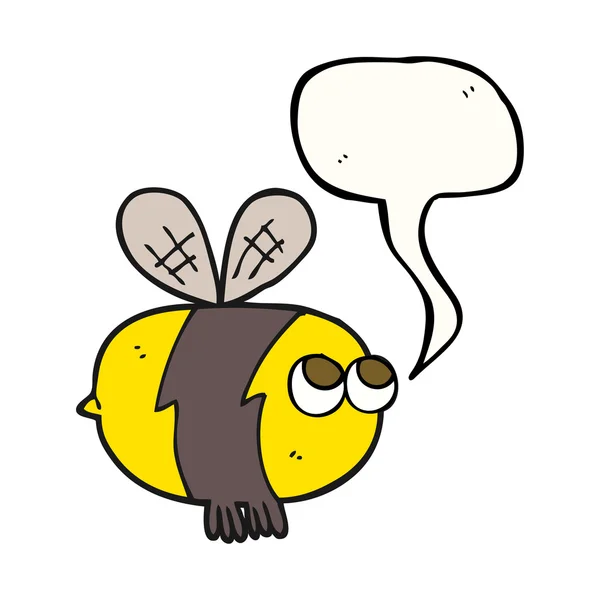 Řeči bubliny cartoon bee — Stockový vektor