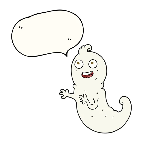 Toespraak bubble cartoon ghost — Stockvector