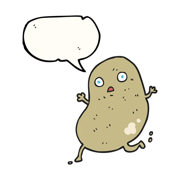 Mowy Bańka kreskówka ziemniaków uruchomiona — Wektor stockowy