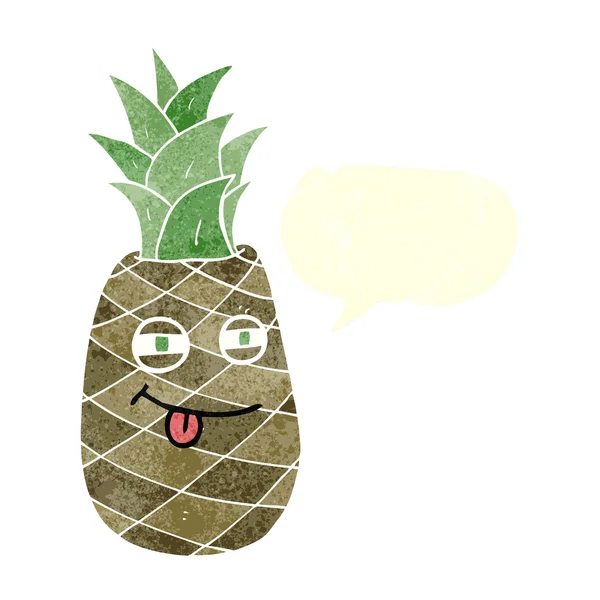 FreeHand getekende textuur cartoon ananas — Stockvector