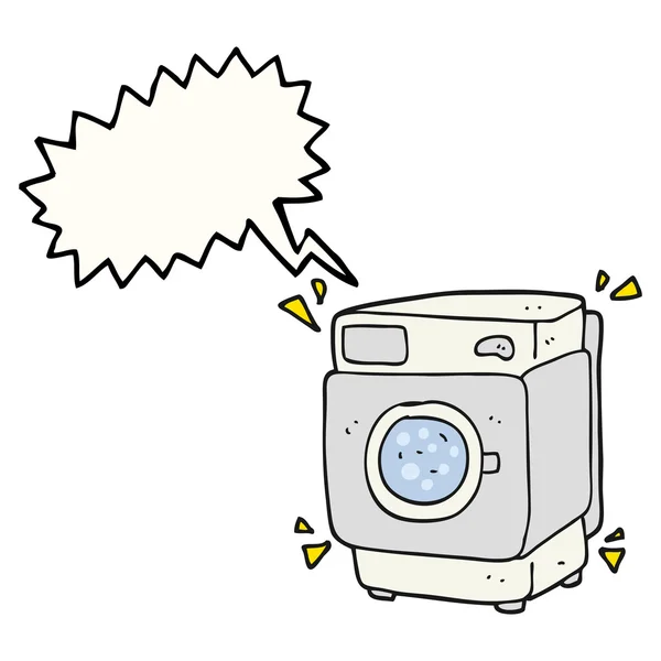 Voz burbuja dibujos animados retumbante lavadora — Vector de stock