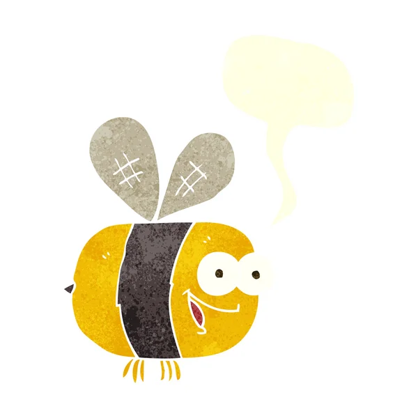 FreeHand retro cartoon bee — Stockvector