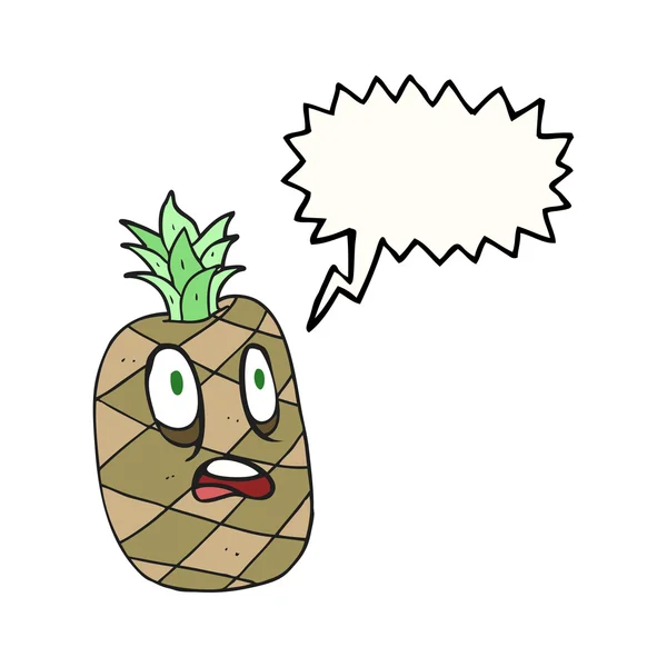 Řeči bubliny cartoon ananas — Stockový vektor