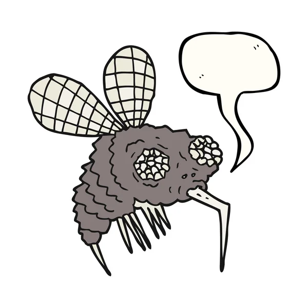 Discours bulle dessin animé mouche — Image vectorielle