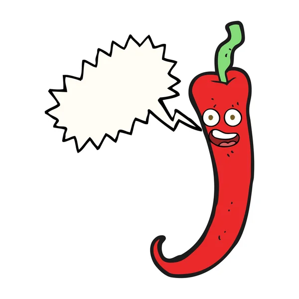 Tal bubbla cartoon Chili peppar — Stock vektor