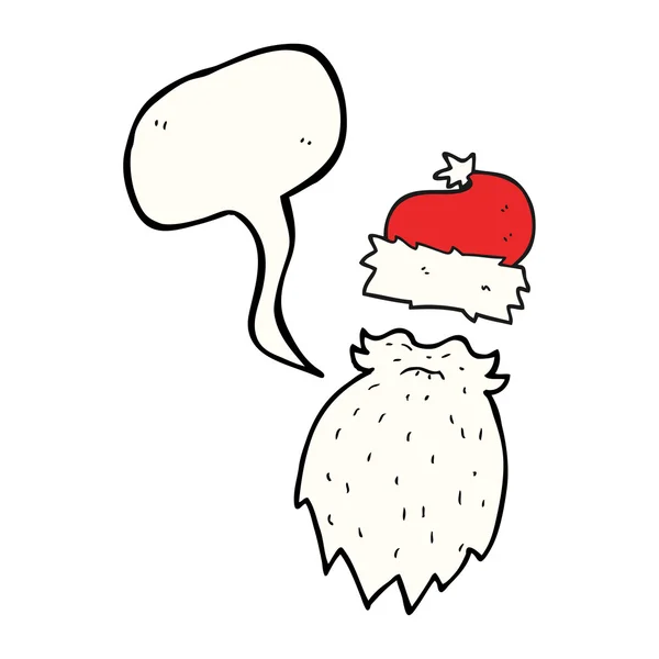 Tekstballon cartoon Kerstman hoed en baard — Stockvector