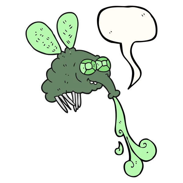 Fala bolha desenho animado mosca grosseira — Vetor de Stock