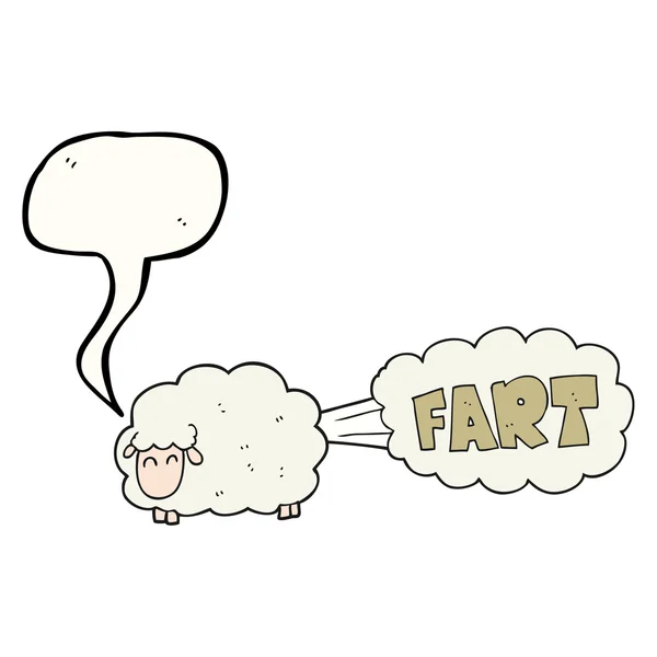 Sprechblase Karikatur furzender Schafe — Stockvektor