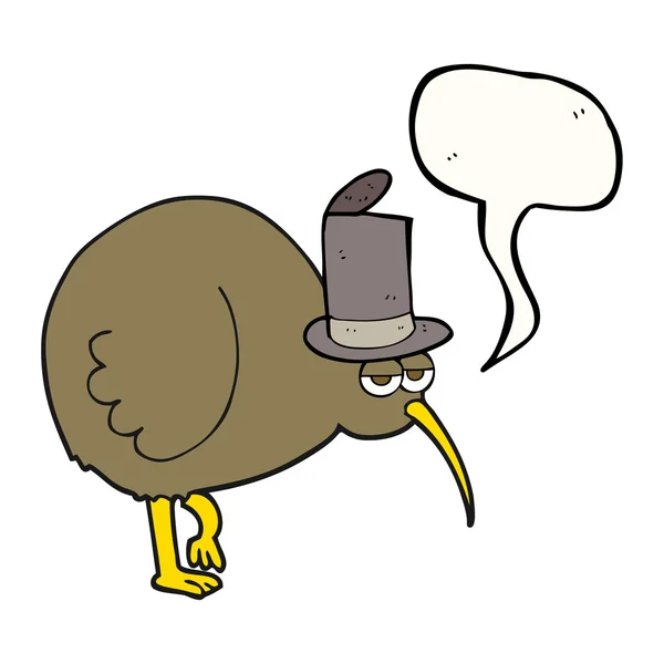 Habla burbuja dibujos animados kiwi pájaro — Vector de stock