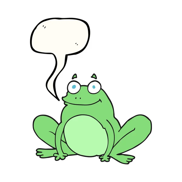 Speech bubble cartoon happy frog — Stock Vector