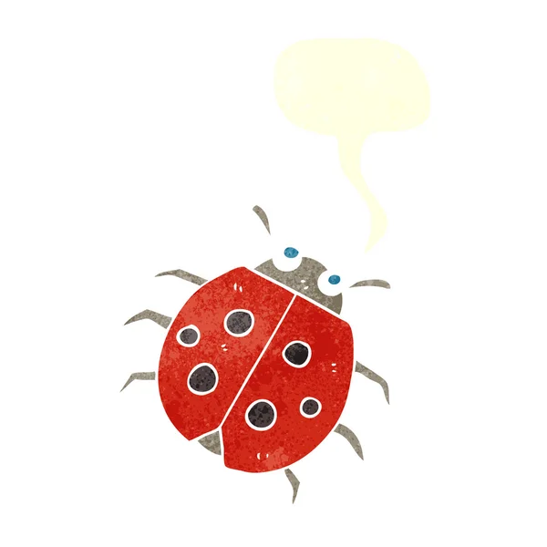 Freehand retro cartoon ladybug — Stock Vector