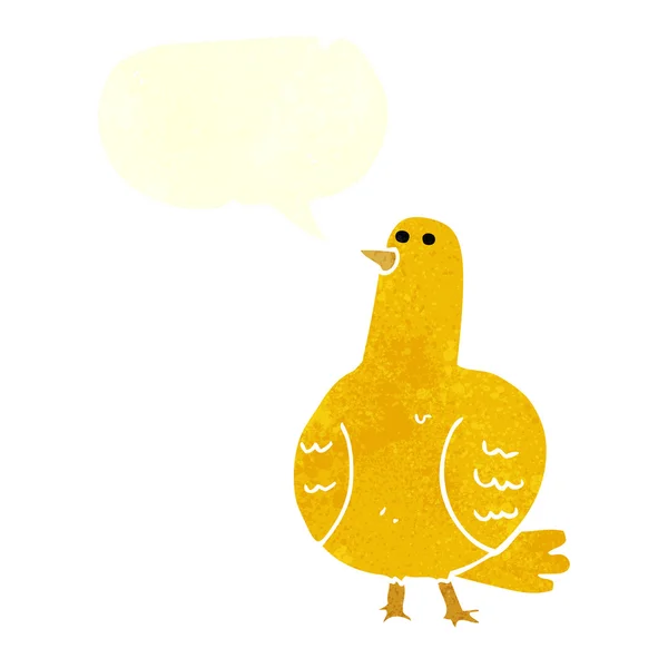 Retro fågel tecknad — Stock vektor