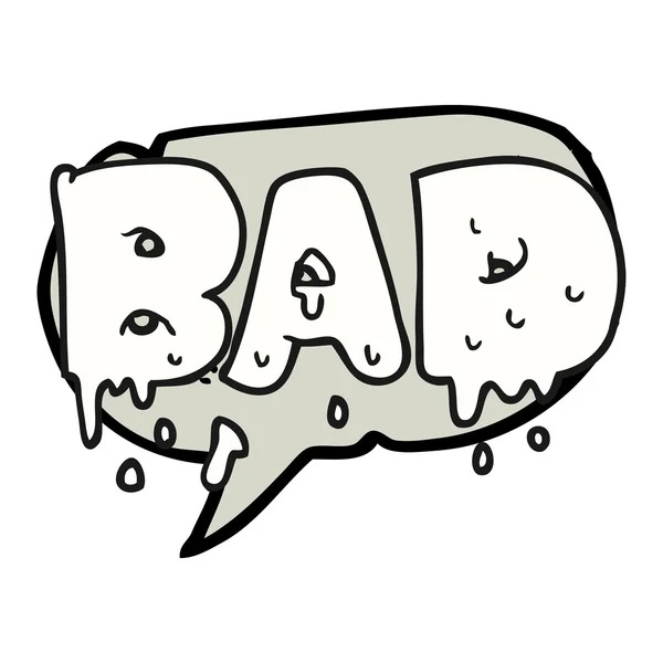 Speech bubble cartoon word bad — Stock Vector