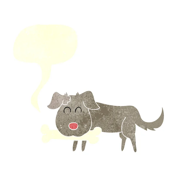 Freehand ретро мультфильм собака с — стоковый вектор