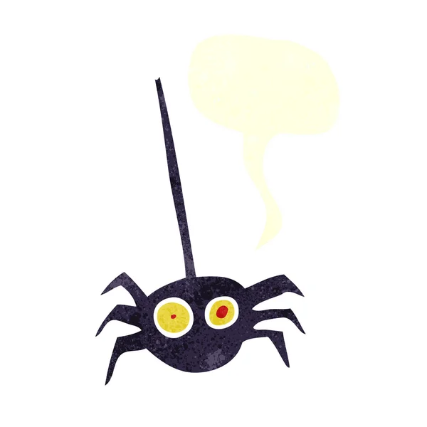 Freihand-Retro-Cartoon-Halloween-Spinne — Stockvektor