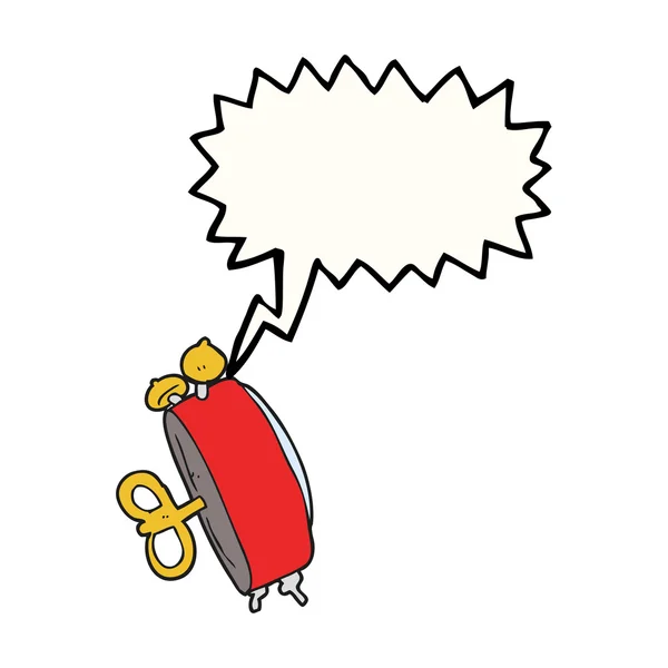 Toespraak bubble cartoon wekker — Stockvector