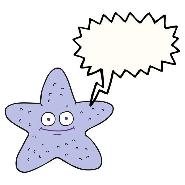 Discours bulle dessin animé étoile de mer — Image vectorielle