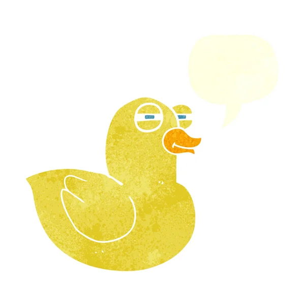 FreeHand retro cartoon rubber duck — Stockvector