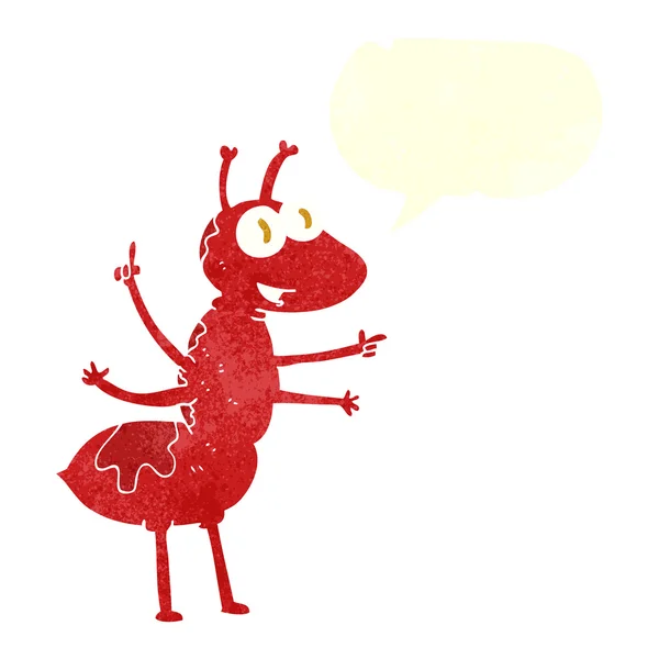 Freehand retro cartoon ant — Stock Vector