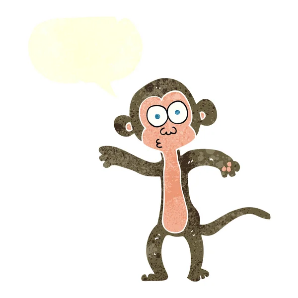 Freehand retro cartoon monkey — Stock Vector