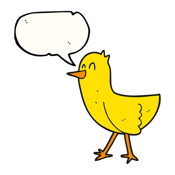 Konuşma kabarcık karikatür kuş — Stok Vektör