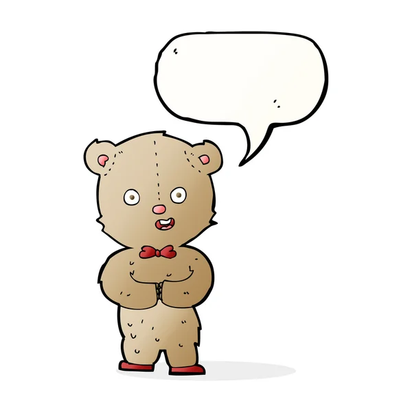 Cartoon teddy bear with speech bubble — Stock Vector