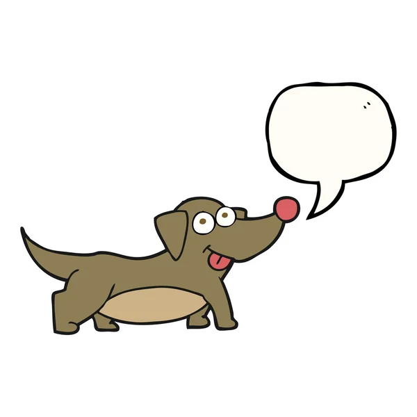 Φούσκα ομιλία γελοιογραφία ευτυχισμένο σκυλάκι — Διανυσματικό Αρχείο
