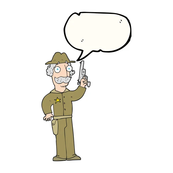 Speech bubble cartoon sheriff — Stock Vector
