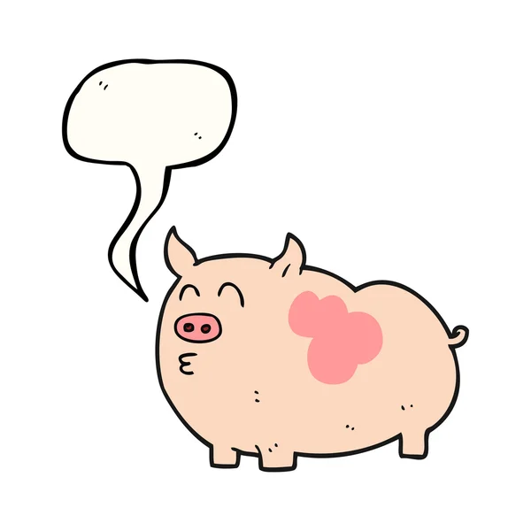 Speech bubble cartoon pig — Stock Vector