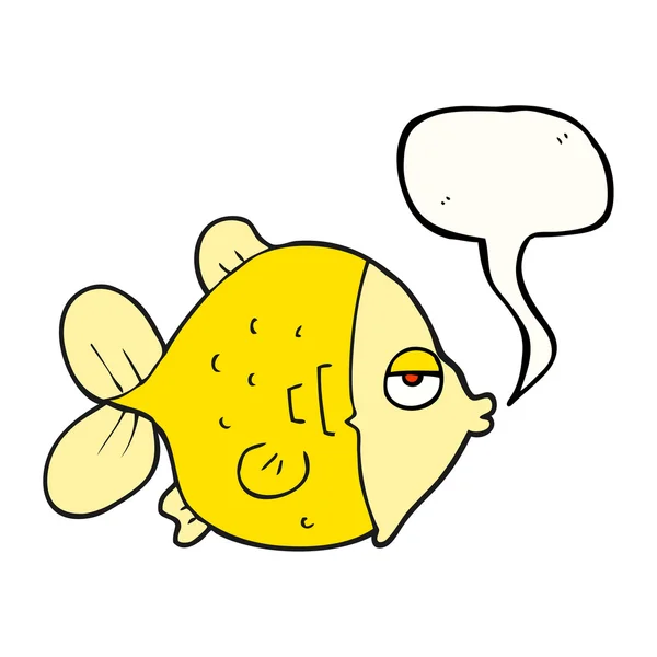 Mowy Bańka kreskówka śmieszne fish — Wektor stockowy