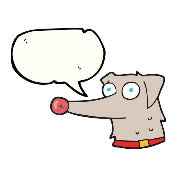 Toespraak bubble cartoon hond met kraag — Stockvector