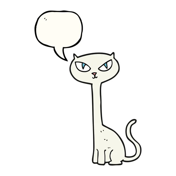 Voz burbuja dibujos animados gato — Vector de stock