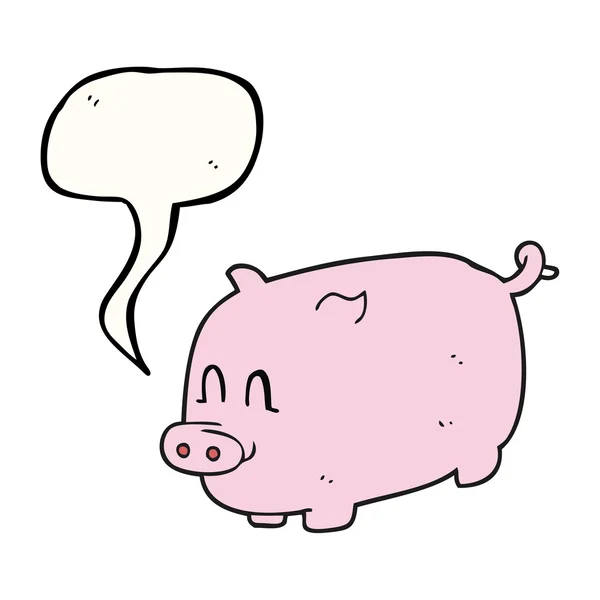 Discurso burbuja dibujos animados cerdo — Vector de stock