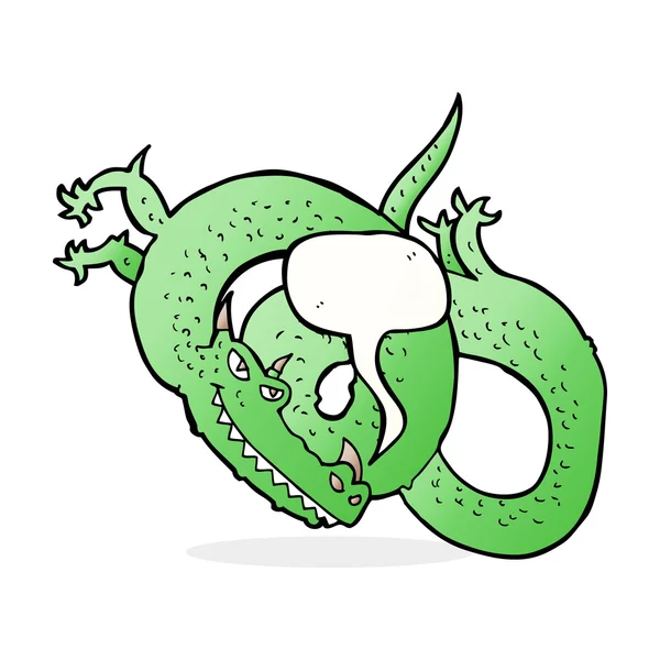 スピーチバブルの漫画ドラゴン — ストックベクタ