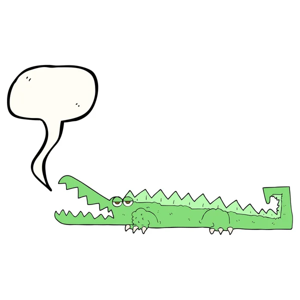 Toespraak bubble cartoon krokodil — Stockvector