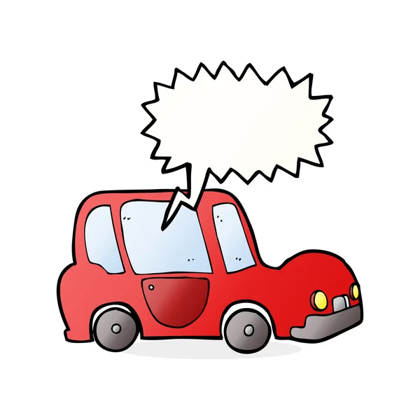 Αυτοκίνητο κινουμένων σχεδίων με φούσκα ομιλία — Διανυσματικό Αρχείο